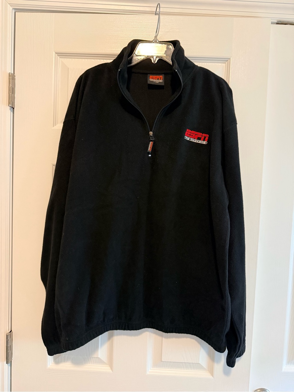 ESPN Magazine Black Half-Zip Fleece Pullover